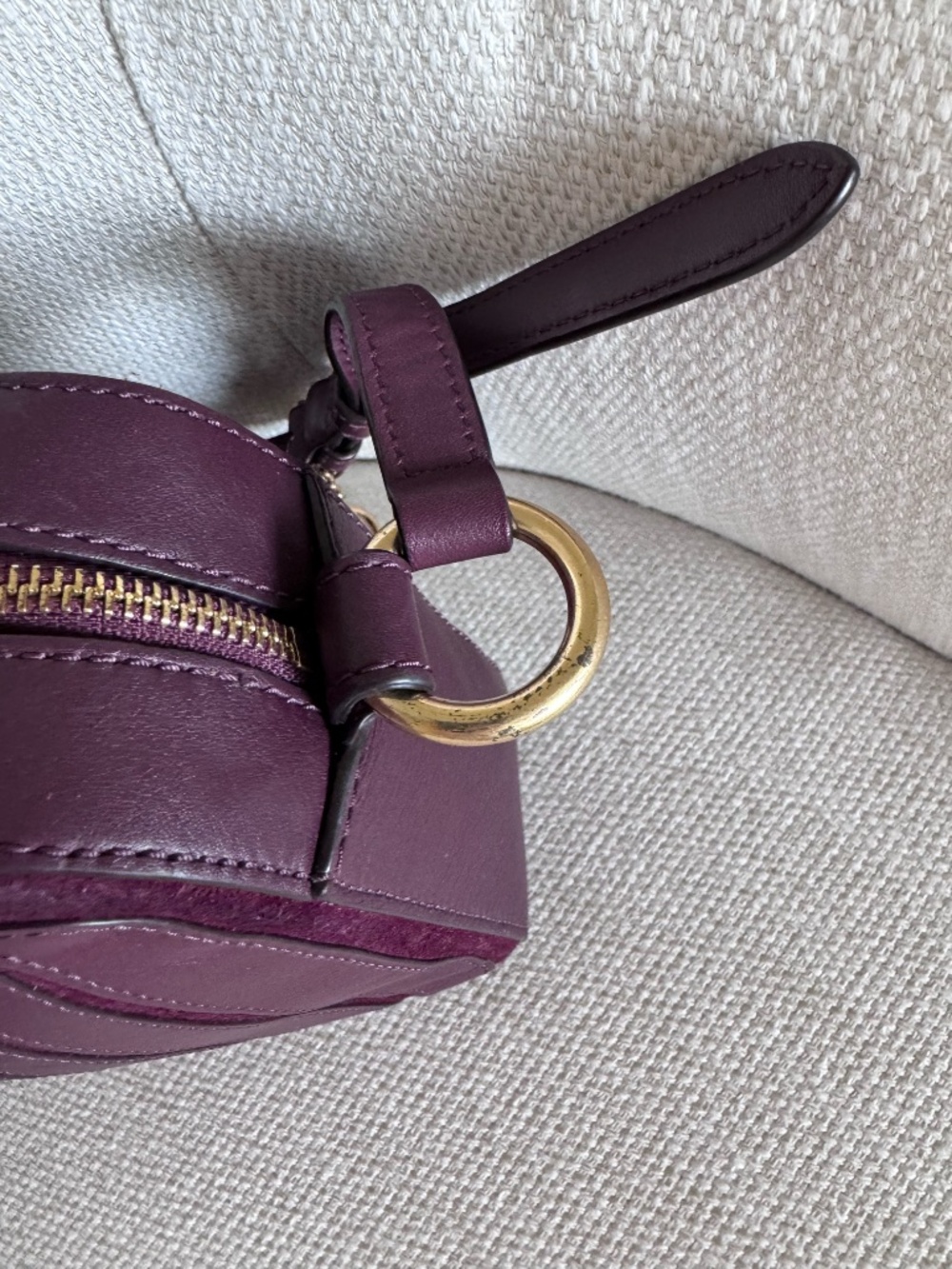 MICHAEL Michael Kors Plum Purple Brooklyn Suede/Leather CrossBody Bag - Picture 10 of 10